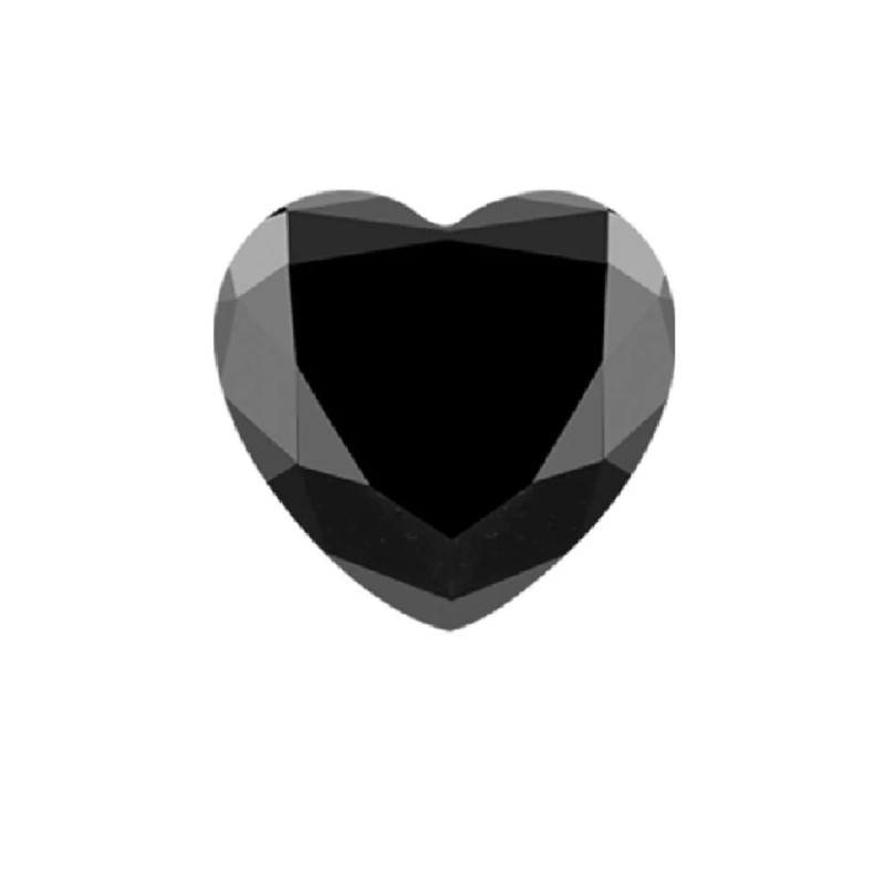Fancy Black Color Loose Diamond, Natural Heart Shape 4.50 X 4.50 MM
